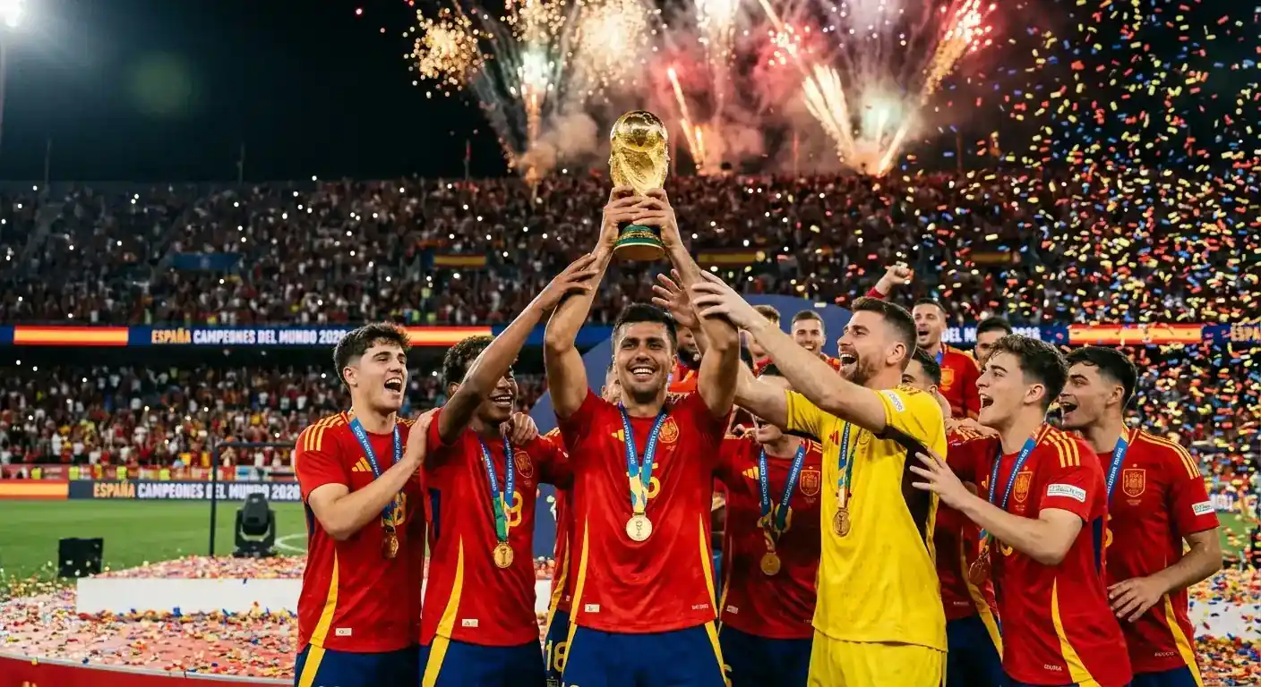Španielski hráči dvíhajú trofej majstra sveta
