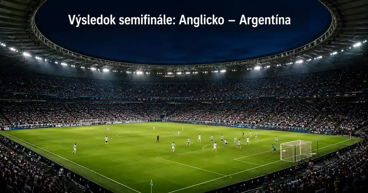 Nočný pohľad na štadión v Atlante počas semifinále Anglicko-Argentína